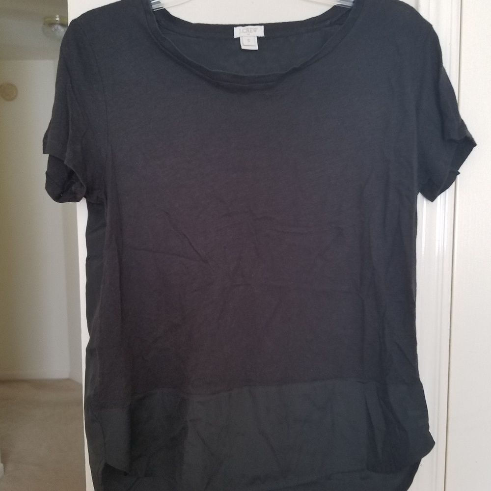 Jcrew Black Mixed Media Shirt